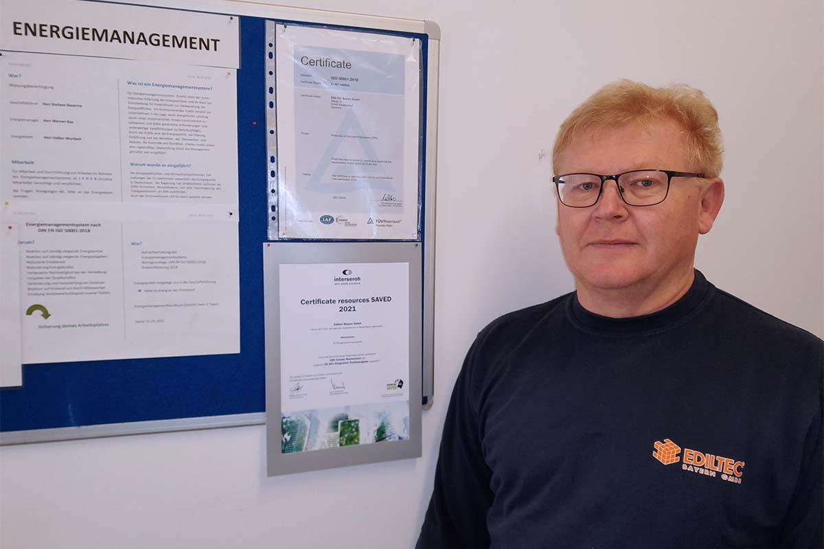 Werner Kaa, Umweltschutz, technischer Leiter und Energiemanagementbeauftragter bei EDILTEC