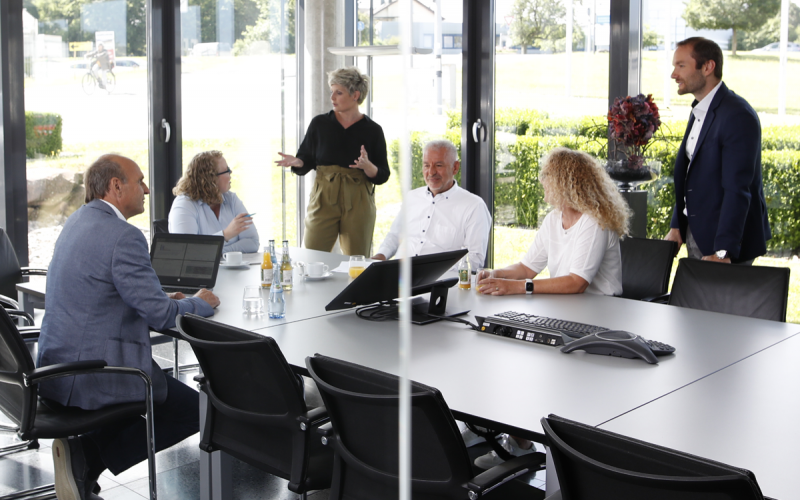 Besprechung Software auf Laptop Screen